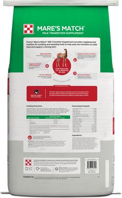 Show full view: Purina Mare's Match Milk Transition Supplement Pellets, 25-lb bag slide 2 of 3