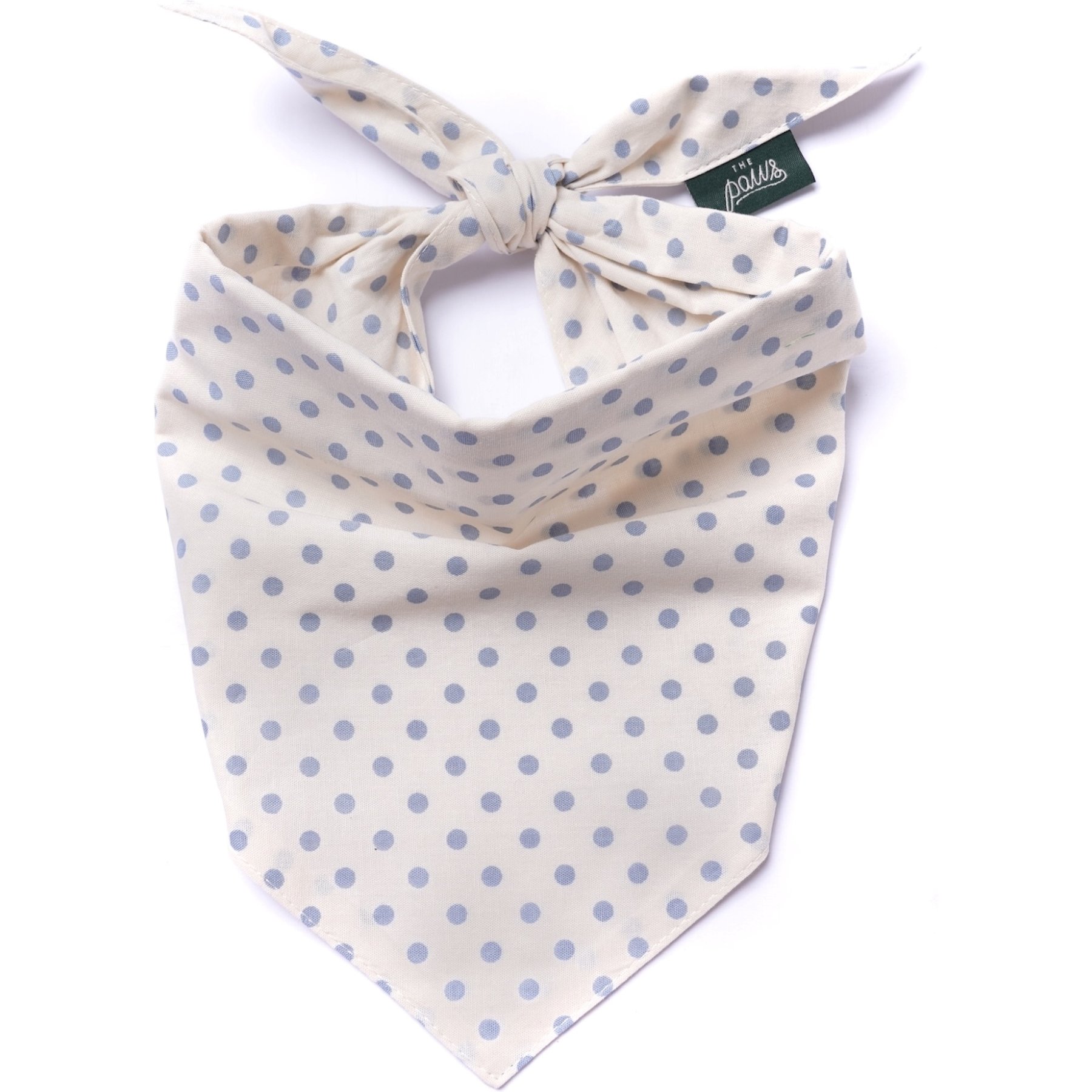 The Paws Polka Dot Dog & Cat Bandana, Blue, Medium