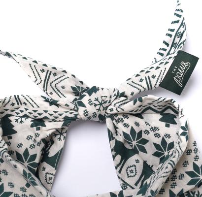 Show full view: The Paws Christmas Hygge Dog Bandana, Green, Large slide 5 of 6