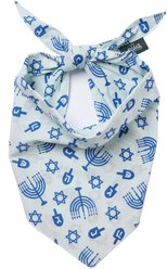 The Paws Christmas Hanukkah Dog Bandana, Blue, Large