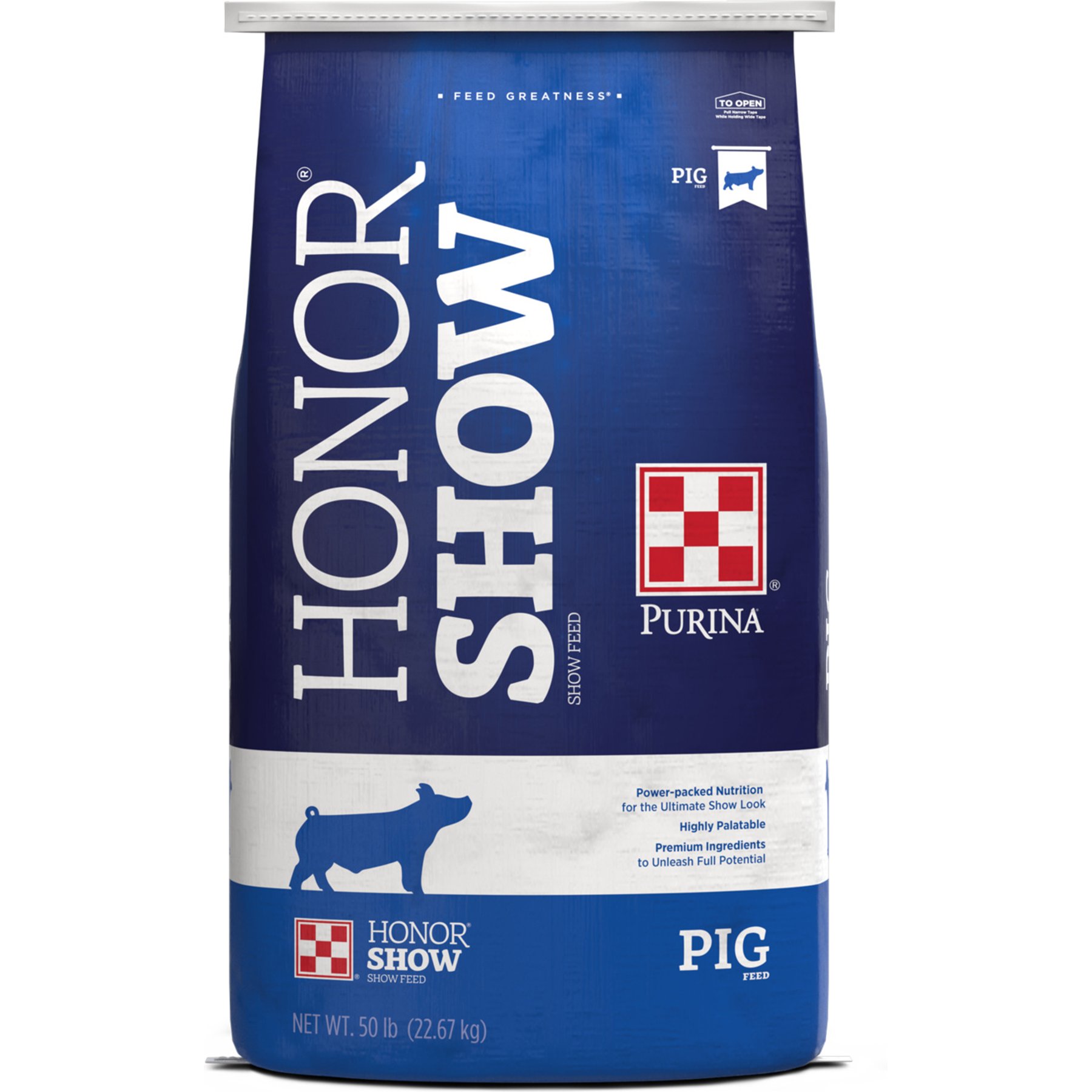 Purina Honor Showpig 14P BMD Pellets Swine Feed, 50-lb bag