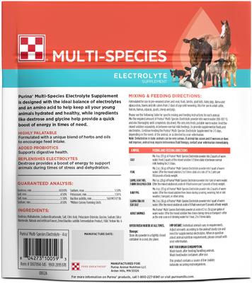 Show full view: Purina Multi-Species Electrolyte Cattle Supplement, 4-oz pouch slide 2 of 3