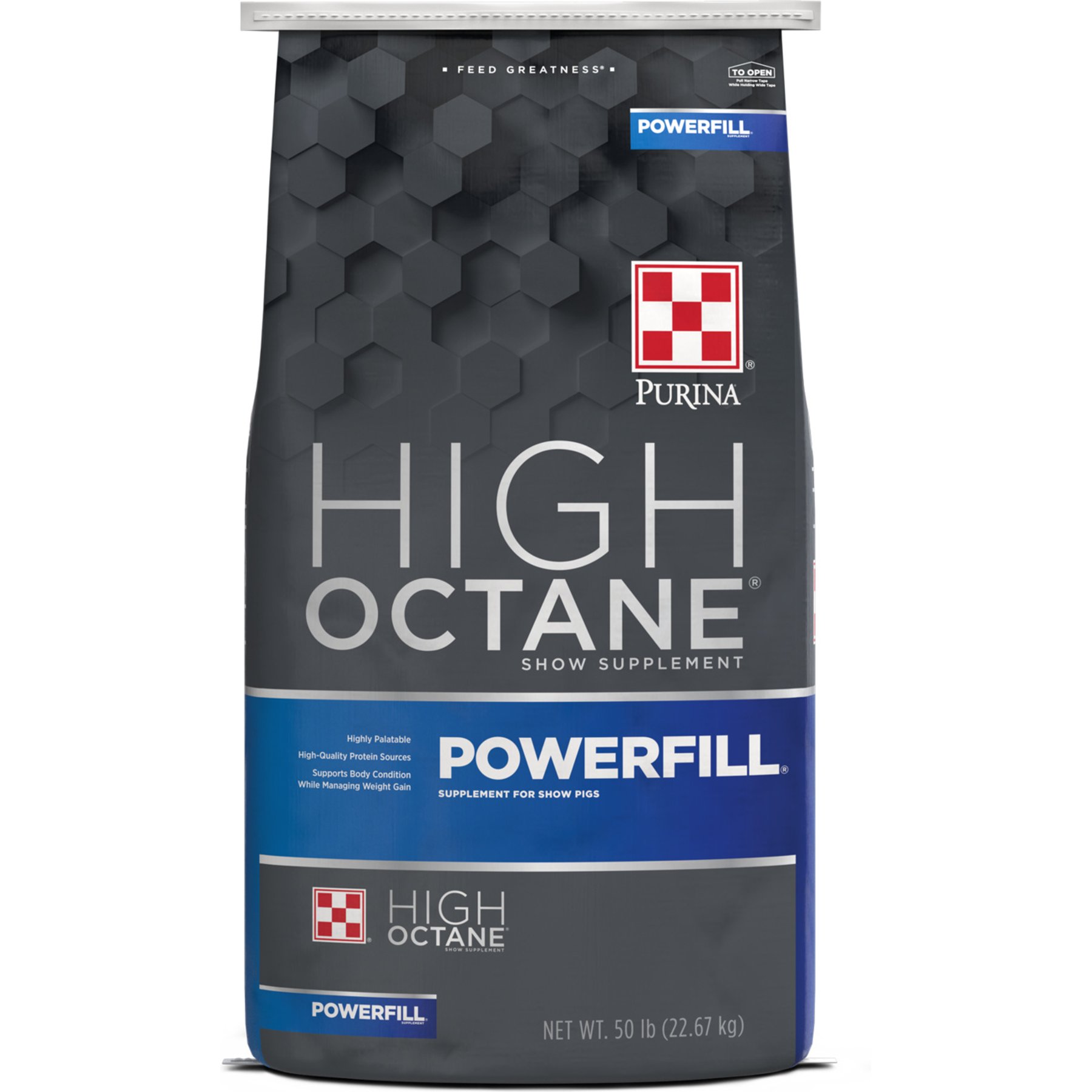 Purina High Octane Powerfill Supplement Show Pig Swine Supplement, 50-lb bag