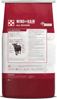 Show full view: Purina Wind & Rain All Season 7.5% Phosphorus Complete Cattle Mineral, 50-lb bag slide 2 of 3