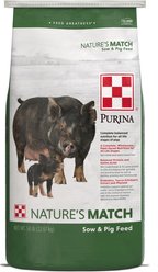 Purina Nature's Match Sow & Pig Complete Pellets Swine Feed, 50-lb bag