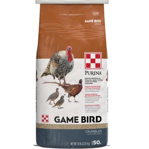 Purina Game Bird 18% Protein Layer Crumbles Poultry Feed, 50-lb bag