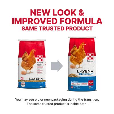Show full view: Purina Layena 16% Protein Pellets Chicken Feed, 50-lb bag slide 4 of 9