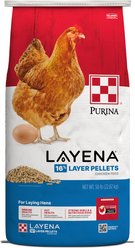 Purina Layena 16% Protein Pellets Chicken Feed, 50-lb bag