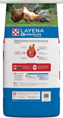 Show full view: Purina Layena 16% Protein Pellets Chicken Feed, 25-lb bag slide 2 of 9