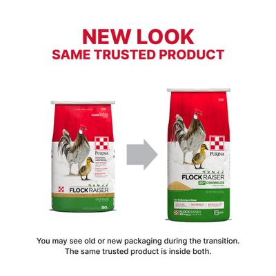 Show full view: Purina Flock Raiser 20% Protein Crumbles Poultry Feed, 50-lb bag slide 4 of 10