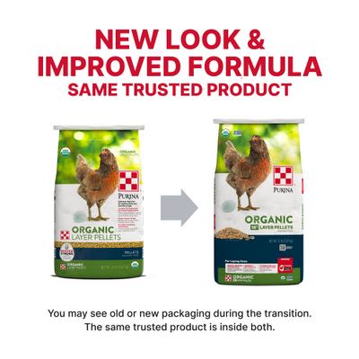Show full view: Purina Organic Layer 16% Protein Pellets Chicken Feed, 35-lb bag slide 4 of 9