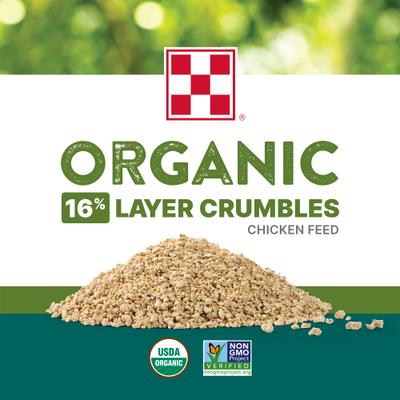 Show full view: Purina Organic Layer 16% Protein Crumbles Chicken Feed, 35-lb bag slide 3 of 9