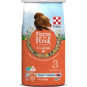 Purina Farm to Flock 18% Protein Pellets Hen Food, 50-lb bag