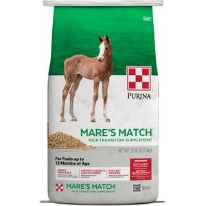Purina Mare's Match Milk Transition Supplement Pellets, 25-lb bag