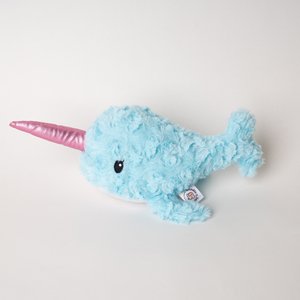 Bundle x Joy Dreamy Narwhal Squeaky Crinkle Plush Dog Toy, Blue, Medium