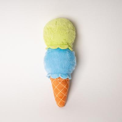 Show full view: Bundle x Joy Ice Cream Cone Delight Squeaky Crinkle Plush Dog Toy, Blue & Green, Medium slide 3 of 6