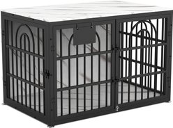 Invenho Marble Grained Heavy Duty Furniture Style End Table Dog Crate, 46 inch