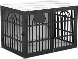 Invenho Marble Grained Heavy Duty Furniture Style End Table Dog Crate, 38 inch