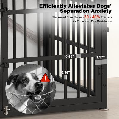 Show full view: Invenho Marble Grained Heavy Duty Furniture Style End Table Dog Crate, 46 inch slide 5 of 9