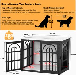 Invenho Marble Grained Heavy Duty Furniture Style End Table Dog Crate, 32 inch slide 2 of 9