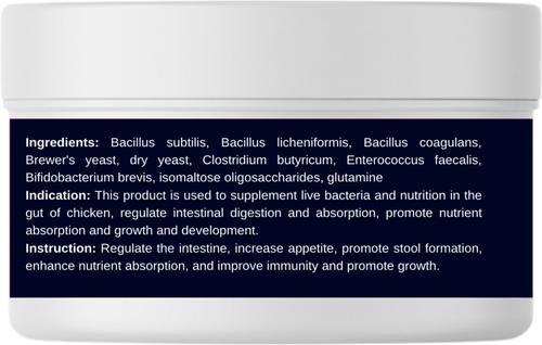 Show full view: Crown Pet Supplies Probiotics Over 10 Billions Beneficial Bacteria Powder Chicken Supplement, 3.53-oz jar slide 3 of 7