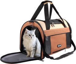Gapzer Soft Sided Collapsible Airline Approved Dog & Cat Carrier Bag, 17.7 x 11 x 11.8-in, Brown