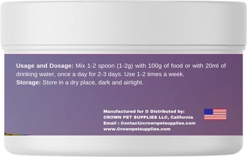Show full view: Crown Pet Supplies Probiotic Over 10 Billions Bacteria Powder Parrot Supplement, 3.53-oz jar slide 3 of 7