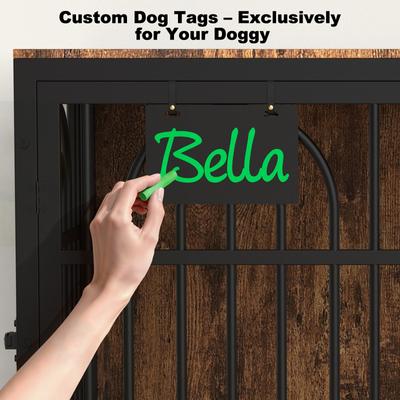 Show full view: Invenho Flame Grained Wooden Heavy Duty Furniture Style End Table Dog Crate, 32 inch slide 6 of 9