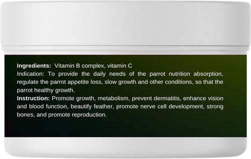 Show full view: Crown Pet Supplies Full Spectrum of Vitamins Powder Parrot Supplement, 3.53-oz jar slide 2 of 8