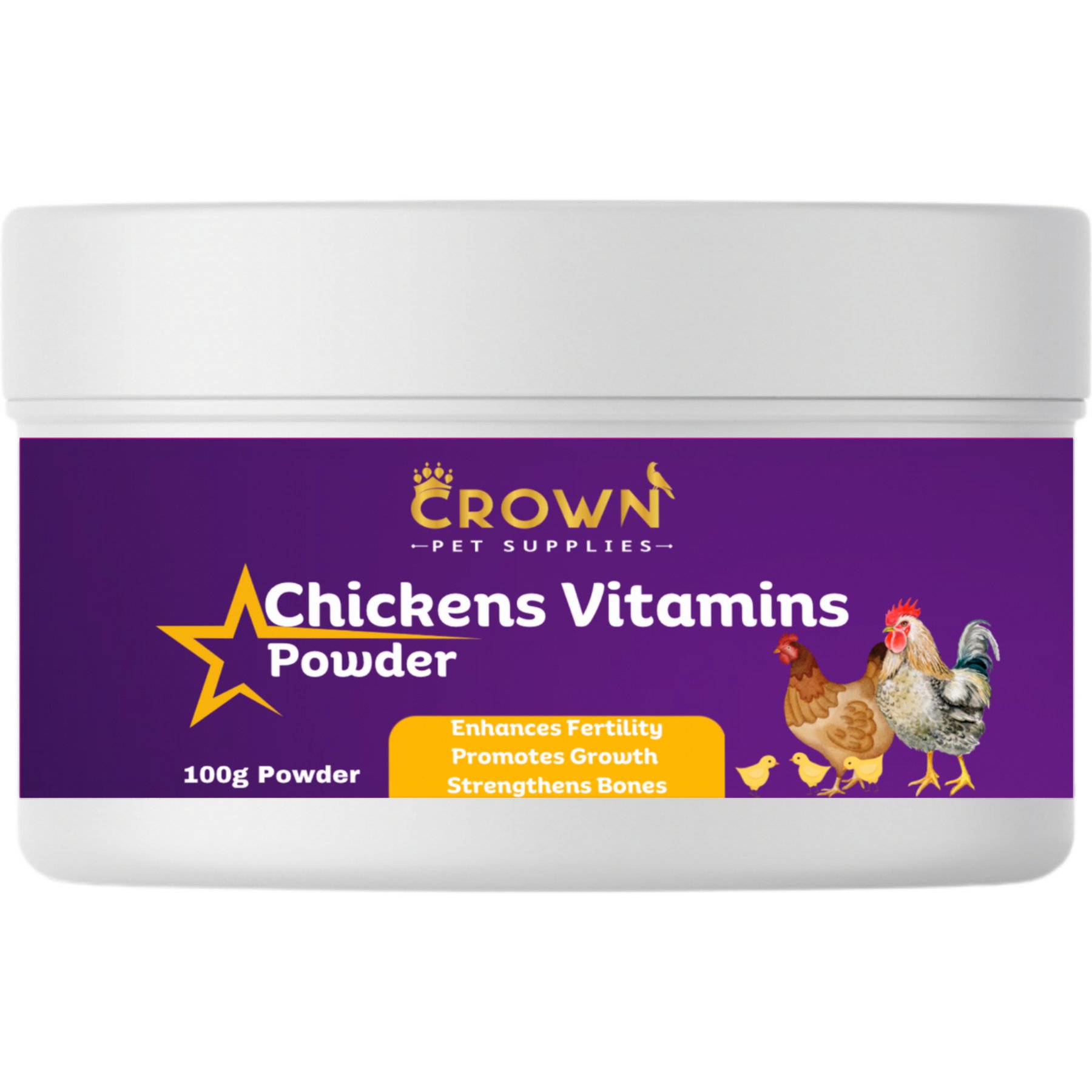 Crown Pet Supplies Complete Daily Vitamins Powder Chicken Supplement, 3.53-oz jar