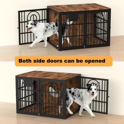 Show full view: Invenho Flame Grained Wooden Heavy Duty Furniture Style End Table Dog Crate, 32 inch slide 7 of 9