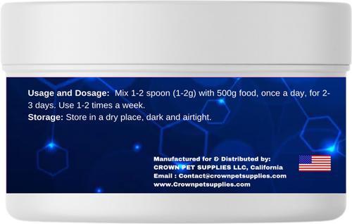 Show full view: Crown Pet Supplies Probiotics Over 10 Billions Beneficial Bacteria Powder Chicken Supplement, 3.53-oz jar slide 2 of 7
