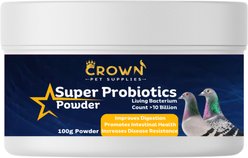 Crown Pet Supplies Super Probiotic Over 10 Billions Bacteria Powder Pigeon Supplement, 3.53-oz jar