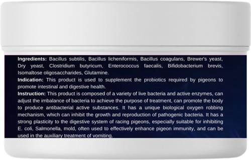 Show full view: Crown Pet Supplies Super Probiotic Over 10 Billions Bacteria Powder Pigeon Supplement, 3.53-oz jar slide 3 of 9