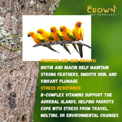 Show full view: Crown Pet Supplies Full Spectrum of Vitamins Powder Parrot Supplement, 3.53-oz jar slide 6 of 8