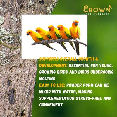 Show full view: Crown Pet Supplies Calcium & Vitamin D3 Powder Bird Supplement, 3.53-oz jar slide 7 of 8