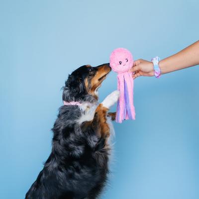 Show full view: Bundle x Joy Octopus Crinkle Legs Squeaky Plush Dog Toy, Pink & Purple, Medium slide 5 of 5