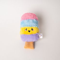 Bundle x Joy Poppin’ Popsicle Squeaky Crinkle Plush Dog Toy, Rainbow, Medium