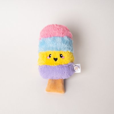 Bundle x Joy Bundle x Joy Poppin’ Popsicle Squeaky Crinkle Plush Dog Toy, Rainbow, Medium