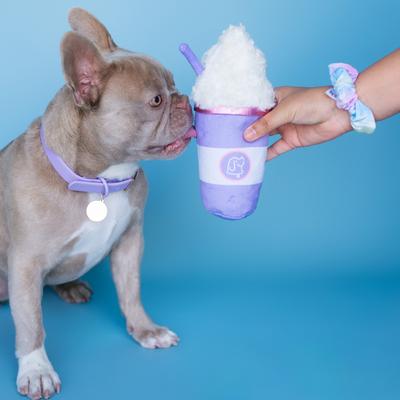 Show full view: Bundle x Joy Puppuccino Pup Cup Squeaky Crinkle Plush Dog Toy, Purple, Medium slide 6 of 6