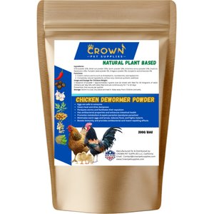Crown Pet Supplies All Natural Plant Based Dewormer Powder Chicken Supplement, 7.055-oz bag
