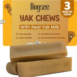 Dogsee Original Himalayan Yak Cheese Dog Chew Treats, Monster, 3 count