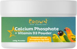 Crown Pet Supplies Calcium & Vitamin D3 Powder Bird Supplement, 3.53-oz jar