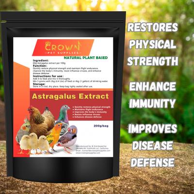 Show full view: Crown Pet Supplies Astragalus Extract Powder Bird Supplement, 7.055-oz bag slide 3 of 5
