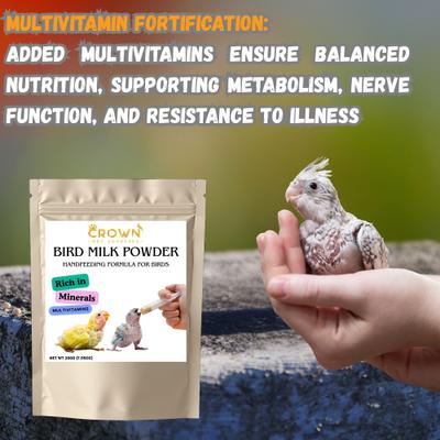 Show full view: Crown Pet Supplies Hand Feeding Formula Full of Multivitamin Bird Supplement, 7.055-oz bag slide 7 of 9