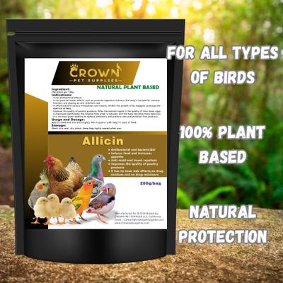 Show full view: Crown Pet Supplies Allicin Antibacterial & Bactericidal Powder Bird Supplement, 7.055-oz bag slide 2 of 5