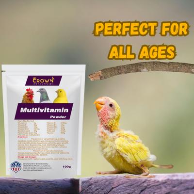 Show full view: Crown Pet Supplies Powder Multivitamin Bird Supplement, 3.53-oz bag slide 6 of 6