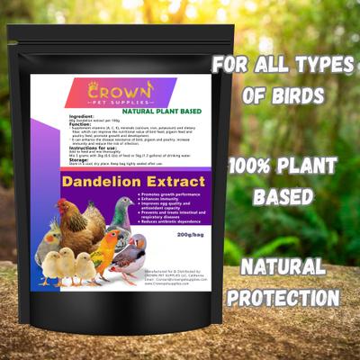 Show full view: Crown Pet Supplies Dandelion Extract Powder Bird Supplement, 7.055-oz bag slide 2 of 5