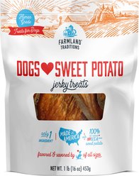 Farmland Traditions Dogs Love Sweet Potato Jerky Dog Treats, 16-oz bag