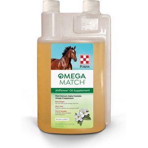 Purina Omega Match Ahiflower Oil Horse Supplement, 32-fl oz jug